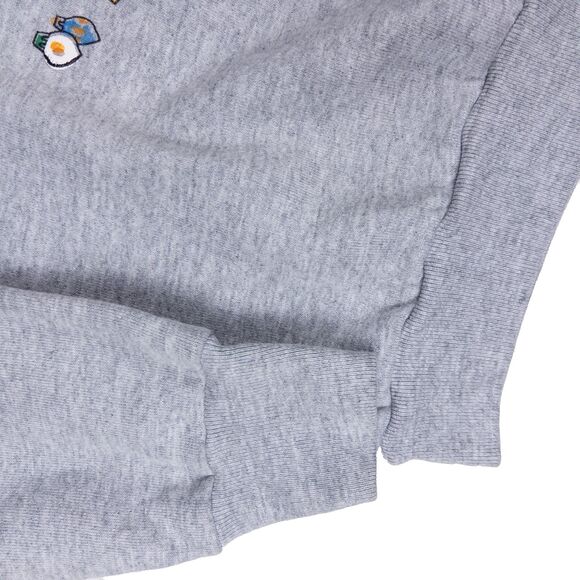 Vintage 80s Christmas Sweatshirt Santa Claus Graphic XL Gray Made USA Fruit Loom - Picture 5 of 5